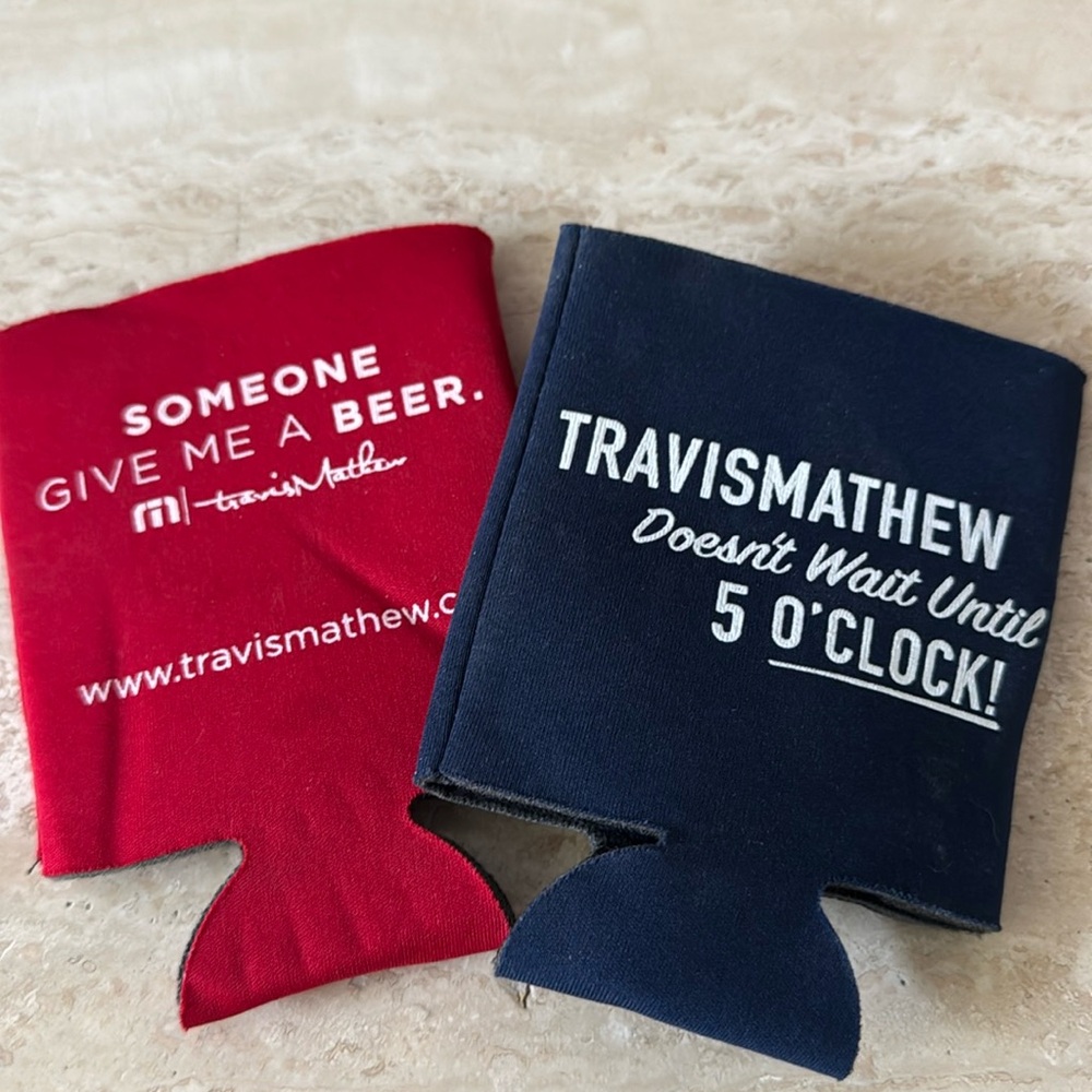 Travis Mathew Does Not Wait Until 5’Oclock  Drink Koozies Bundle Lot Brand New